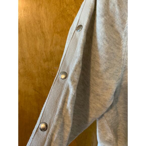 All Saints Suzie Small Snap Sleeve Gray Women's Sweater - Picture 3 of 6